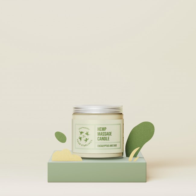 Eucalyptus and Sage - hemp massage candle