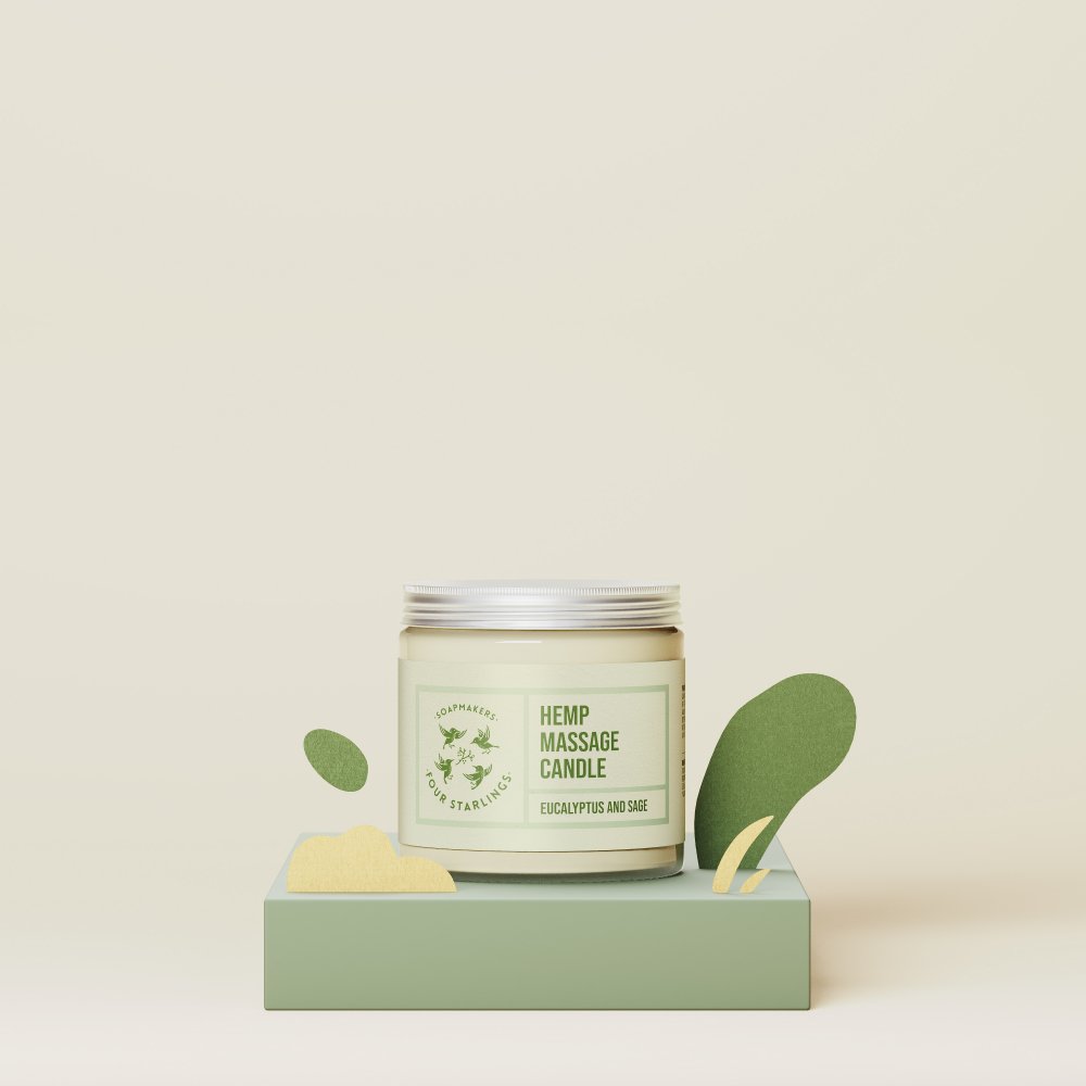 Eucalyptus and Sage - hemp massage candle