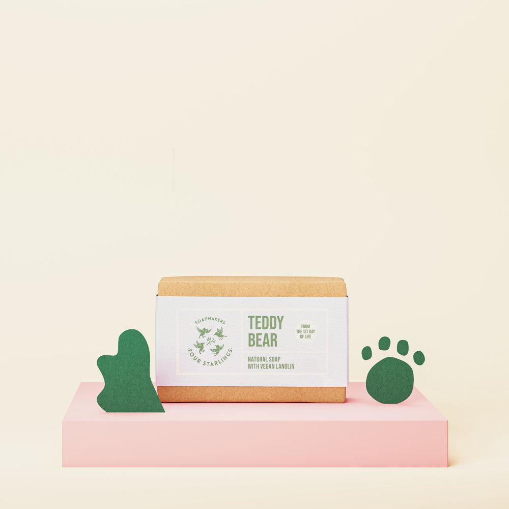 Teddy Bear with vegan lanolin - natural bar soap