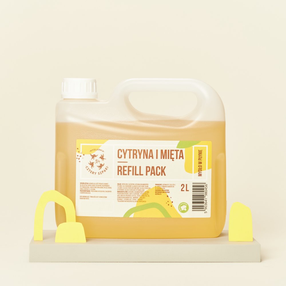 Lemon and Mint - Refill pack - natural liquid soap